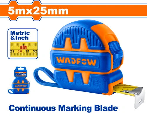 WADFOW 8m x 25mm Steel Measuring Tape Metric & Inch Retractable Meter WMT1230 Wadfow